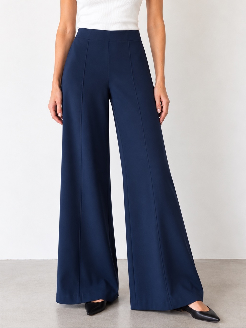 Banana Republic Pants Navy Wide Leg Pull On Small Stretch